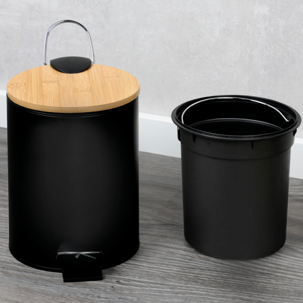 Kesper Kosmetikeimer Bambus schwarz 3l