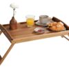 Kesper Tablett mit Klappfüßen natur Holz B/H/T: ca. 55x24x35 cm