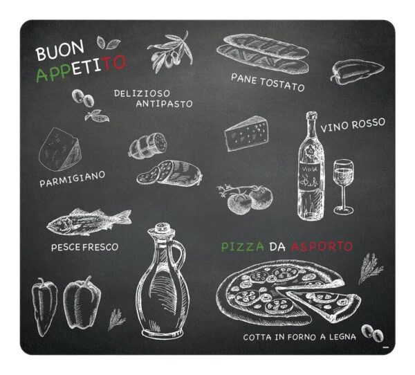 Kesper Glasschneideplatte grau Chili & Paprika Glas B/H/L: ca. 50x1,4x56 cm