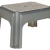 keeeper Tritthocker silber B/H/L: ca. 30x24x35,5 cm