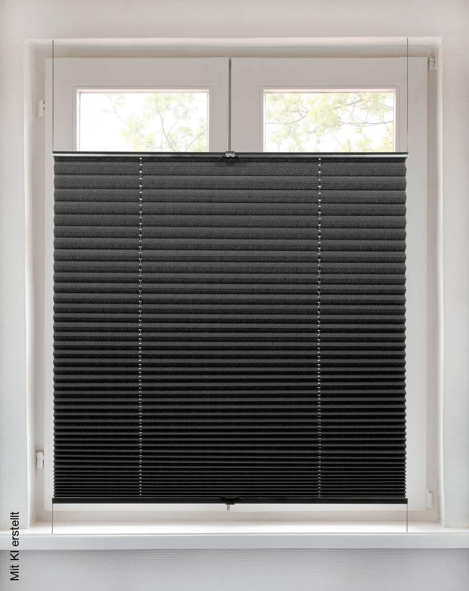 Boviva Spannplissee schwarz B/L: ca. 60x210 cm