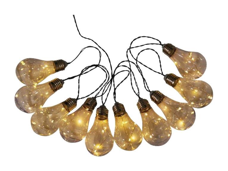 LED/Solar Lichterkette 3 m transparent Kunststoff