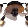 Näve Leuchten Deckenventilator schwarz Metall Glas Kunststoff B/H/T/D: ca. 48x21x48x48 cm E14 4 Brennstellen