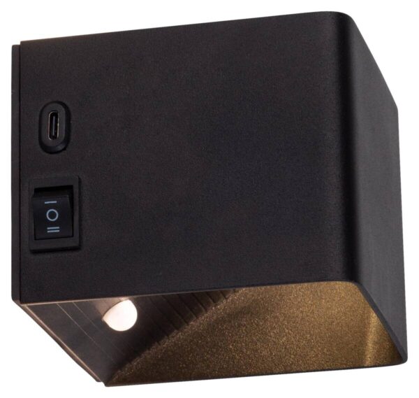 Näve Leuchten LED-Wandleuchte schwarz Metall B/H/T: ca. 10x8x10 cm Näve Leuchten LED-Wandleuchte schwarz Metall B/H/T: ca. 10x8x10 cm