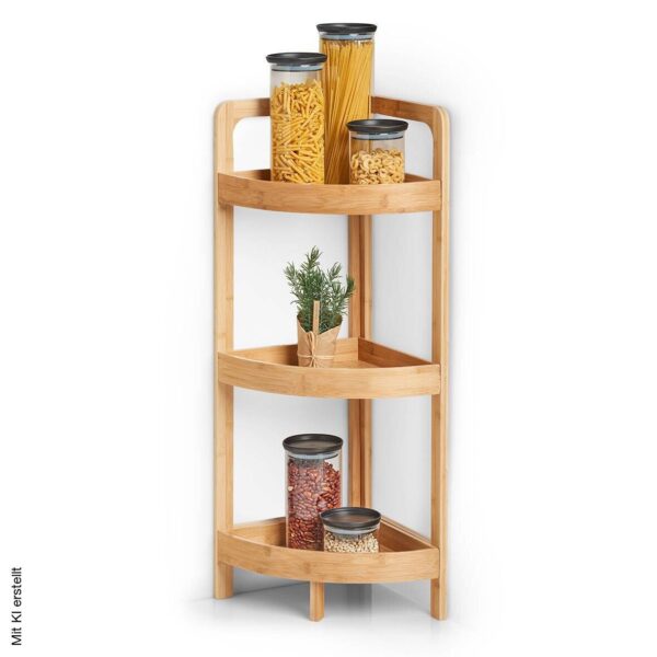 Eckregal natur Bambus B/H/T: ca. 29x85x29 cm