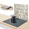 Zeller Herdblende-/Abdeckplatte Mosaik beige Glas B/H/L: ca. 50x0,8x56 cm
