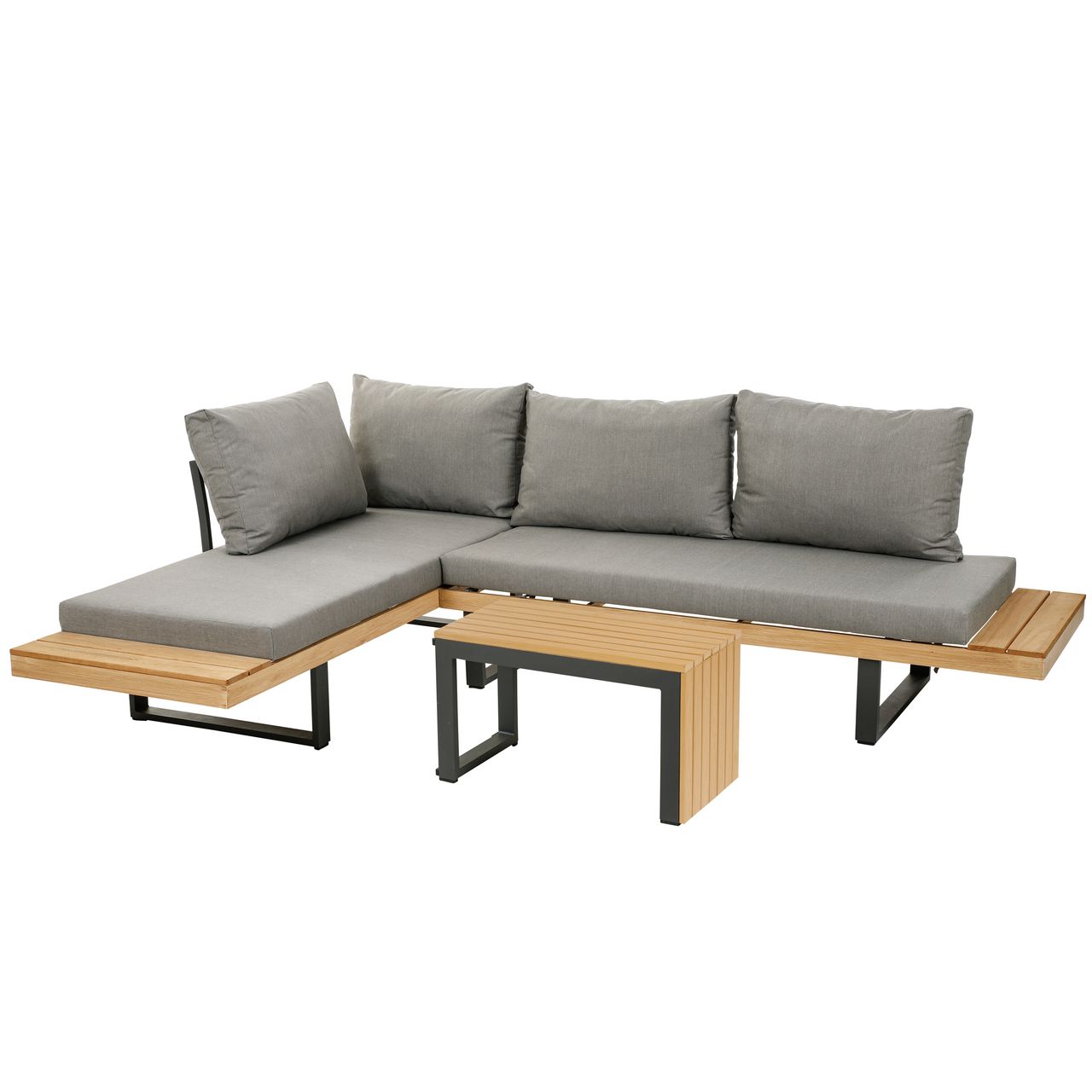 greemotion Lounge – Set Lana, 3 – tlg. Aluminium Garten – Ecksofa – Set