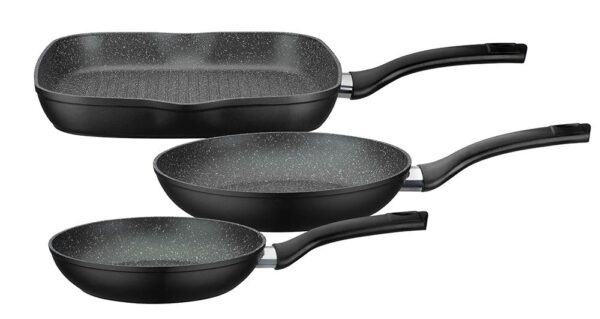 GSW Pfannen – Set Gourmet Granit 3 – tlg. inkl. Grillpfanne