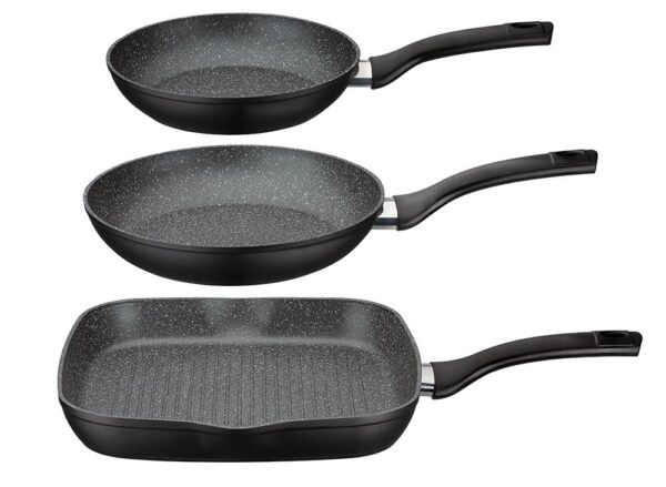 GSW Pfannen – Set Gourmet Granit 3 – tlg. inkl. Grillpfanne