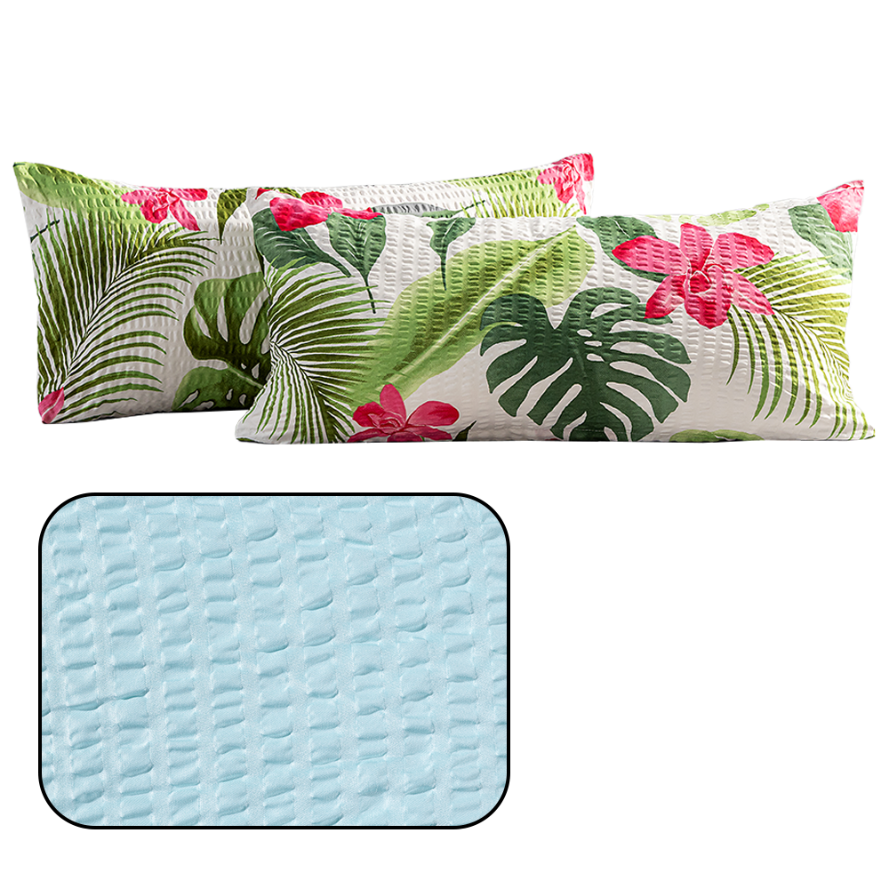 DREAMTEX Mikrofaser Seersucker Kissenbezüge – 2er – Set, je ca. 40×80 cm