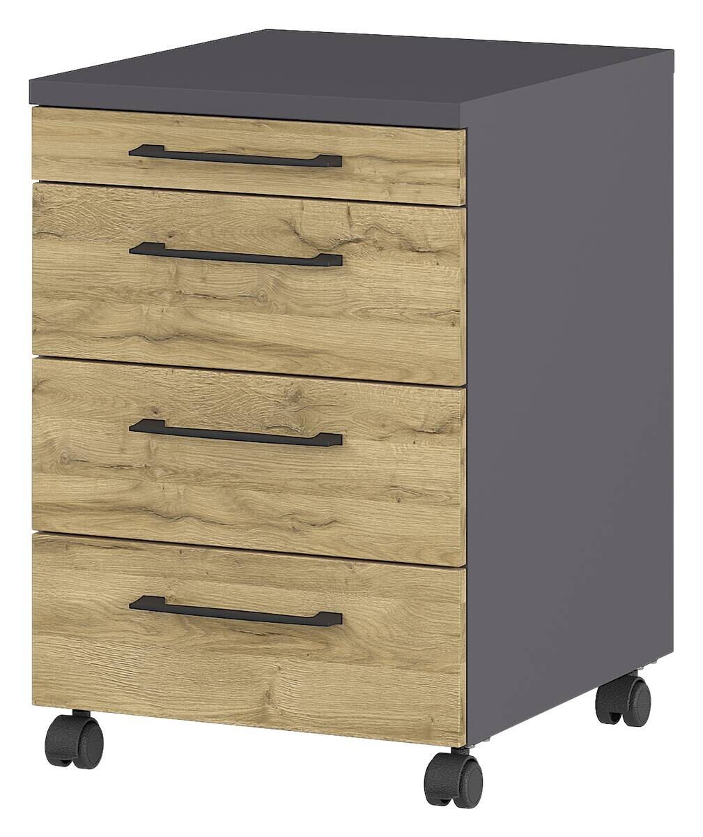 Rollcontainer 4251-564 Eiche Grand-Son Nachbildung Graphit B/H/T: ca. 42x61x49 cm