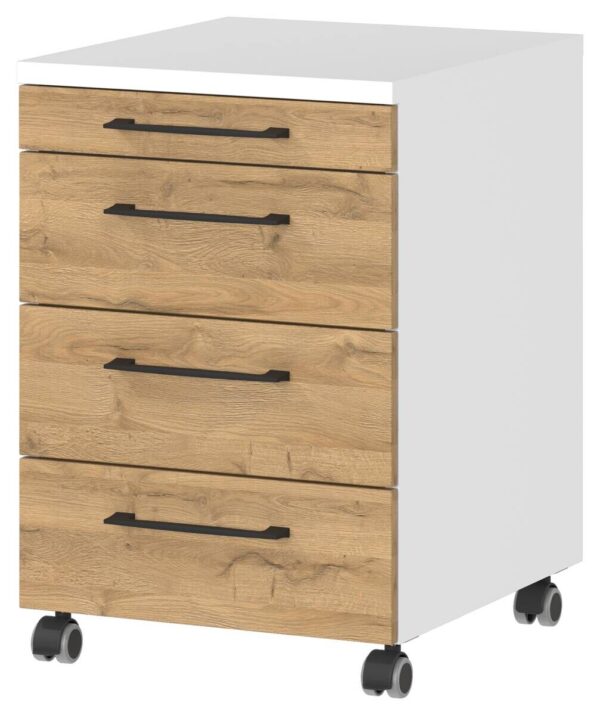 Rollcontainer 4251-559 Eiche Grand-Son Nachbildung weiß B/H/T: ca. 42x61x49 cm Rollcontainer 4251-559 Eiche Grand-Son Nachbildung weiß B/H/T: ca. 42x61x49 cm