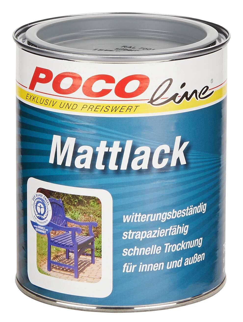 POCOline Acyl Buntlack Silbergrau seidenmatt ca. 0,75 l