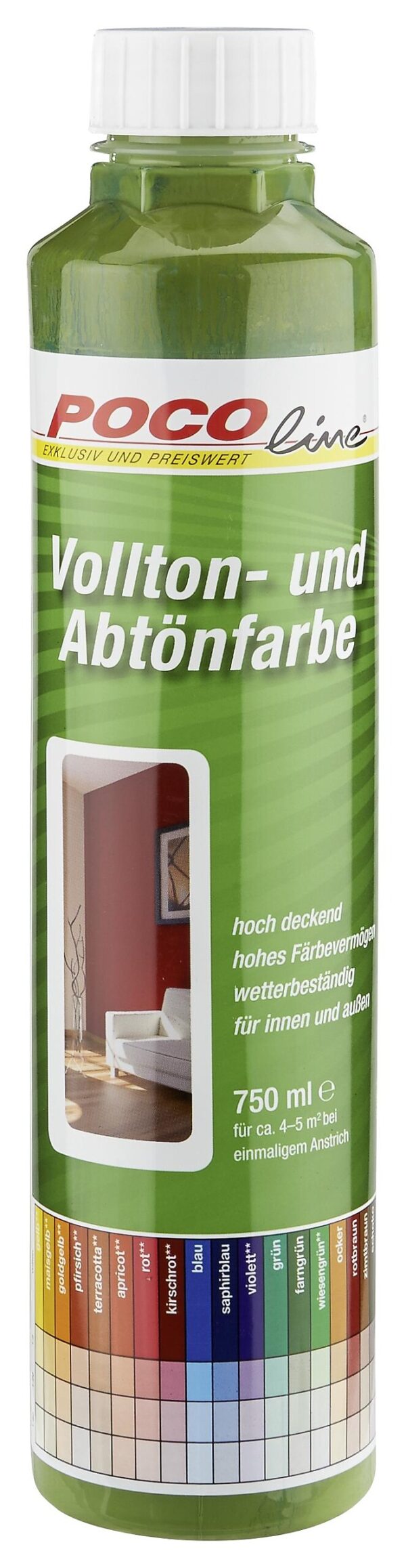 POCOline Vollton- und Abtönfarbe farngrün ca. 0,75 l POCOline Vollton- und Abtönfarbe farngrün ca. 0,75 l