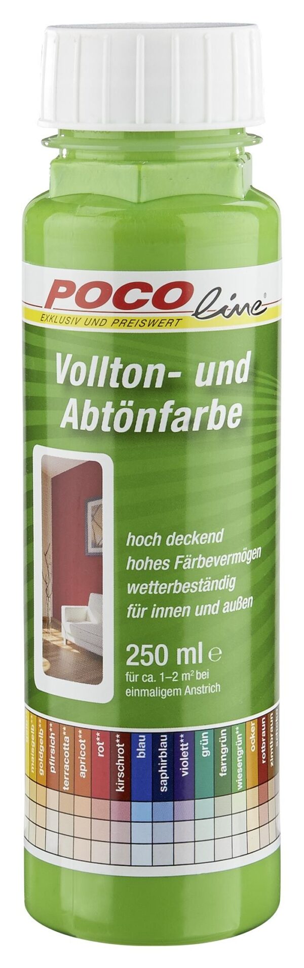 POCOline Vollton- und Abtönfarbe wiesengrün ca. 0,25 l POCOline Vollton- und Abtönfarbe wiesengrün ca. 0,25 l
