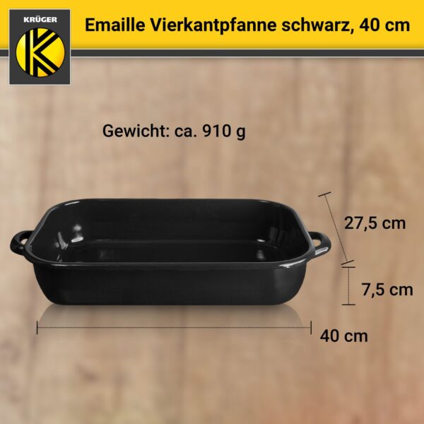 4006776000912-3 Karl Krüger Emaillierte Vierkantpfanne schwarz, 40 cm