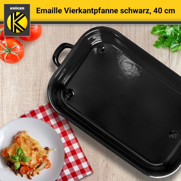4006776000912-5 Karl Krüger Emaillierte Vierkantpfanne schwarz, 40 cm
