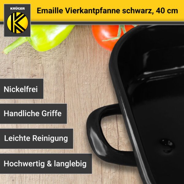 4006776000912-6 Karl Krüger Emaillierte Vierkantpfanne schwarz, 40 cm