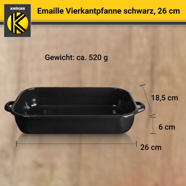 4006776006860-2 Karl Krüger Emaillierte Vierkantpfanne schwarz, 26 cm