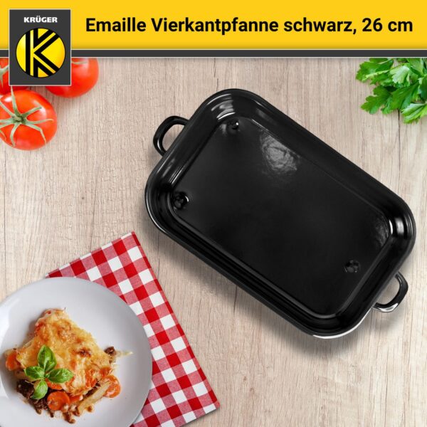4006776006860-5 Karl Krüger Emaillierte Vierkantpfanne schwarz, 26 cm