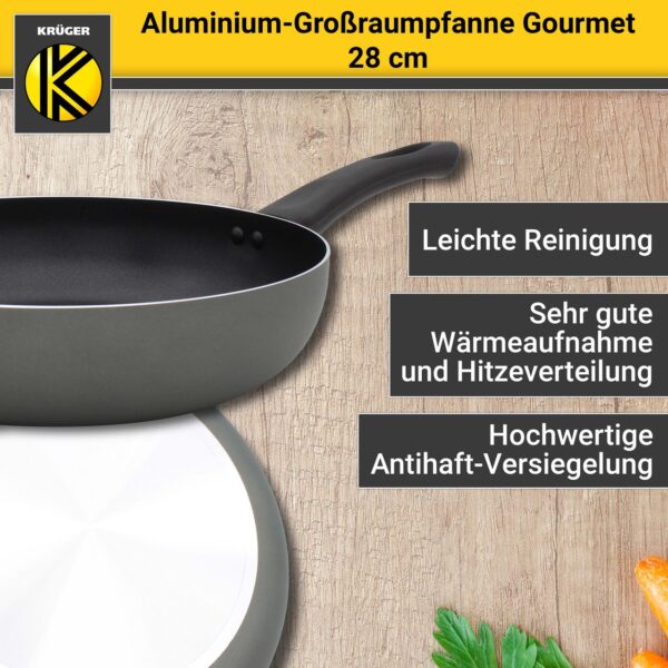 Karl Krüger Aluminium Pfanne "Gourmet" mit Glasdeckel, 28 cm