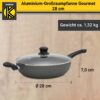 Karl Krüger Aluminium Pfanne "Gourmet" mit Glasdeckel, 28 cm