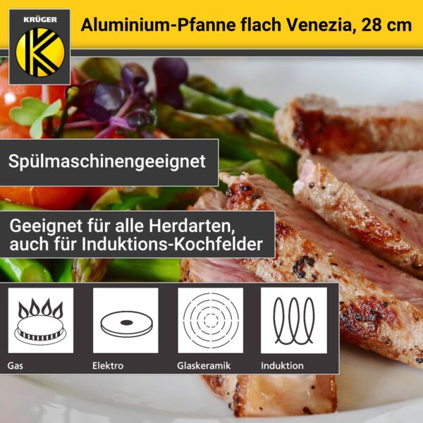 4006776055080-3 Karl Krüger Aluminium Pfanne Venezia flach, 28 cm