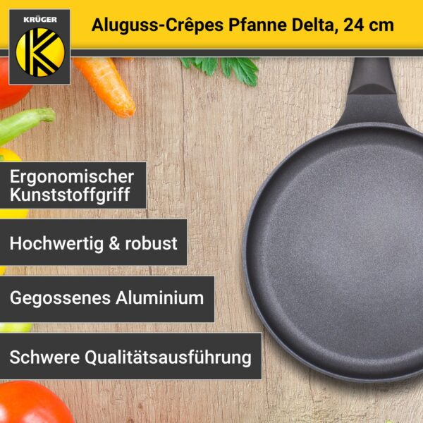 Karl Krüger Aluguss Crépes – Pfanne DELTA, 24 cm