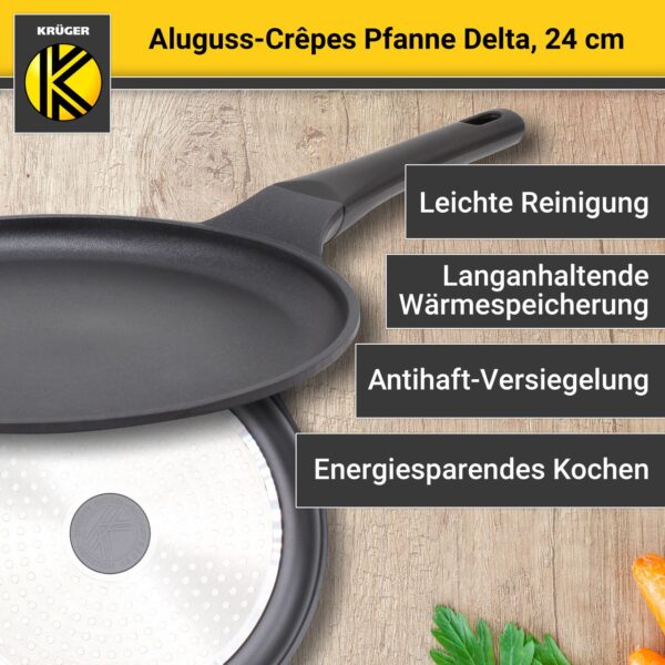 Karl Krüger Aluguss Crépes – Pfanne DELTA, 24 cm