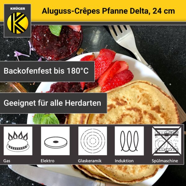 Karl Krüger Aluguss Crépes – Pfanne DELTA, 24 cm