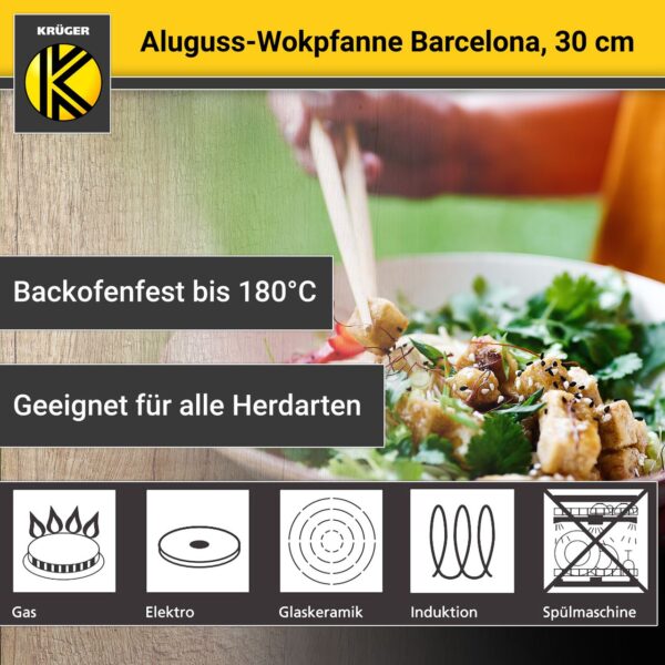 Karl Krüger Aluguss Wok – Pfanne BARCELONA, 30 cm