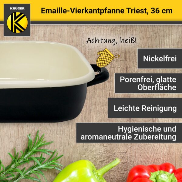 4006776105013-2 Karl Krüger Emaillierte Vierkantpfanne Triest, 36 x 25 cm