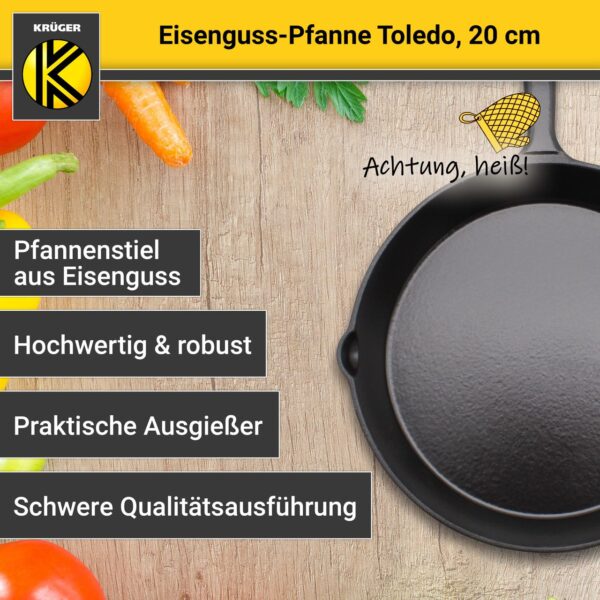 Karl Krüger KRÜGER Eisenguss Pfanne Toledo Ø 20 cm – hohe Wärmespeicherung