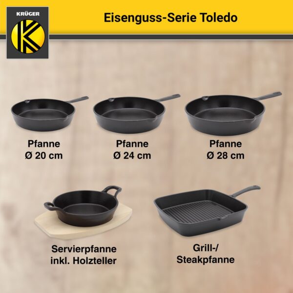 Karl Krüger KRÜGER Eisenguss Pfanne Toledo Ø 20 cm – hohe Wärmespeicherung