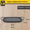 4006776118891-3 Karl Krüger Aluguss Grillplatte DELTA, 47 x 29 cm