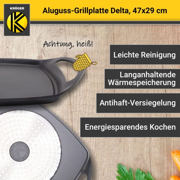 4006776118891-4 Karl Krüger Aluguss Grillplatte DELTA, 47 x 29 cm
