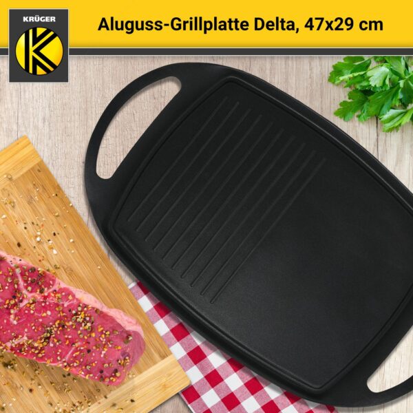 4006776118891-5 Karl Krüger Aluguss Grillplatte DELTA, 47 x 29 cm