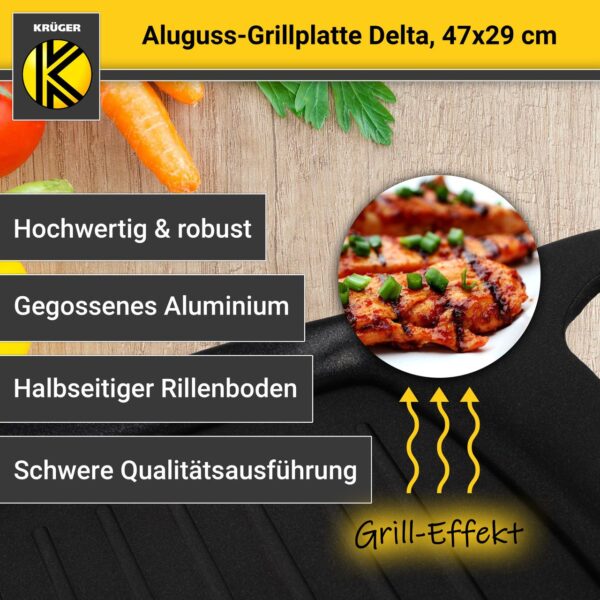 4006776118891-6 Karl Krüger Aluguss Grillplatte DELTA, 47 x 29 cm
