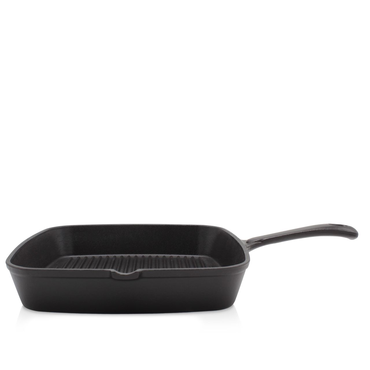 Karl Krüger KRÜGER Eisenguss Grillpfanne Toledo 28 x 28 cm – geriffelt mit zwei Ausgüssen