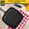 Karl Krüger KRÜGER Eisenguss Grillpfanne Toledo 28 x 28 cm – geriffelt mit zwei Ausgüssen