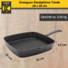 Karl Krüger KRÜGER Eisenguss Grillpfanne Toledo 28 x 28 cm – geriffelt mit zwei Ausgüssen