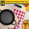 Karl Krüger KRÜGER Eisenguss Servierpfanne Toledo Ø 18 cm – mit Holzteller – hohe Wärmespeicherung
