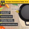 Karl Krüger KRÜGER Eisenguss Servierpfanne Toledo Ø 18 cm – mit Holzteller – hohe Wärmespeicherung