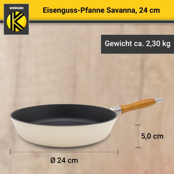 4006776121921-11 Karl Krüger KRÜGER Eisenguss Pfanne Savanna Ø 24 cm – hohe Wärmespeicherung