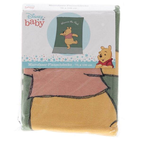 COFI 1453 Winnie Pu der Bär Korallen Babydecke Weiche Fleecedecke für Babys 100 x 75 cm