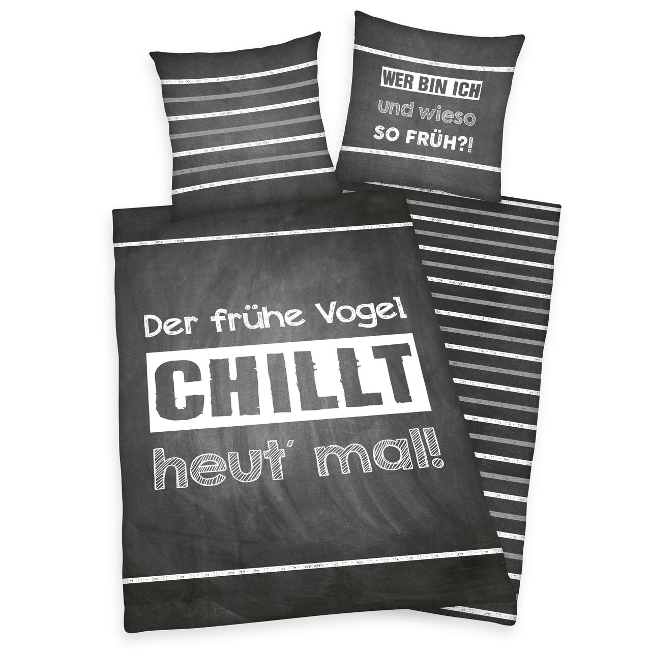 Herding Sprüche Bettwäsche Größe 80×80 + 135×200 cm