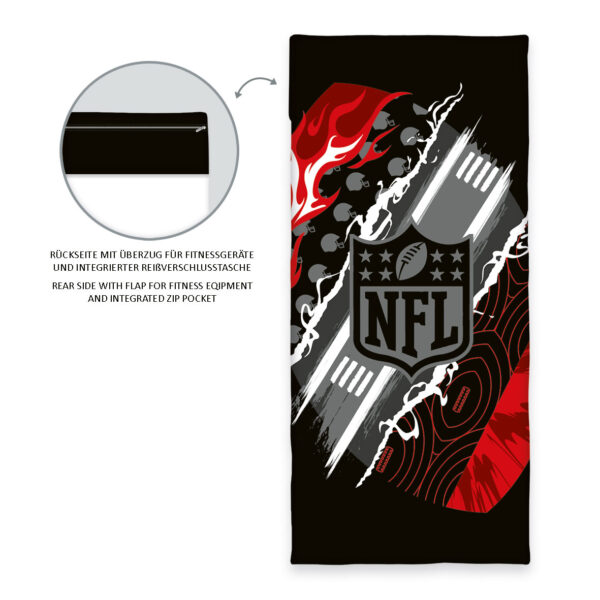 4006891974396-1 Herding NFL Fitness – Tuch mit Flap Größe 50x110 + 15 cm