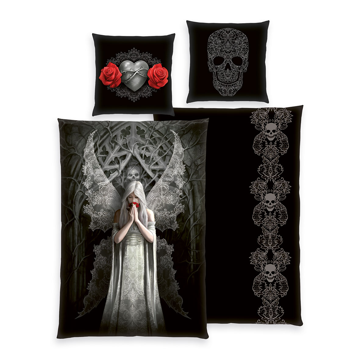 Herding Anne Stokes Bettwäsche Größe 80×80 + 135×200 cm