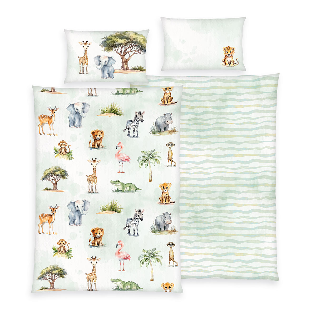 Herding Safari Flanell – Bettwäsche „Made in green“ Größe 40×60 + 100×135 cm