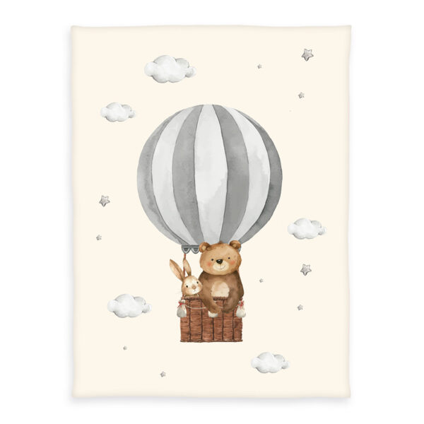Herding babybest Ballonfahrt Microfaserflausch – Decke Größe 75x100 cm